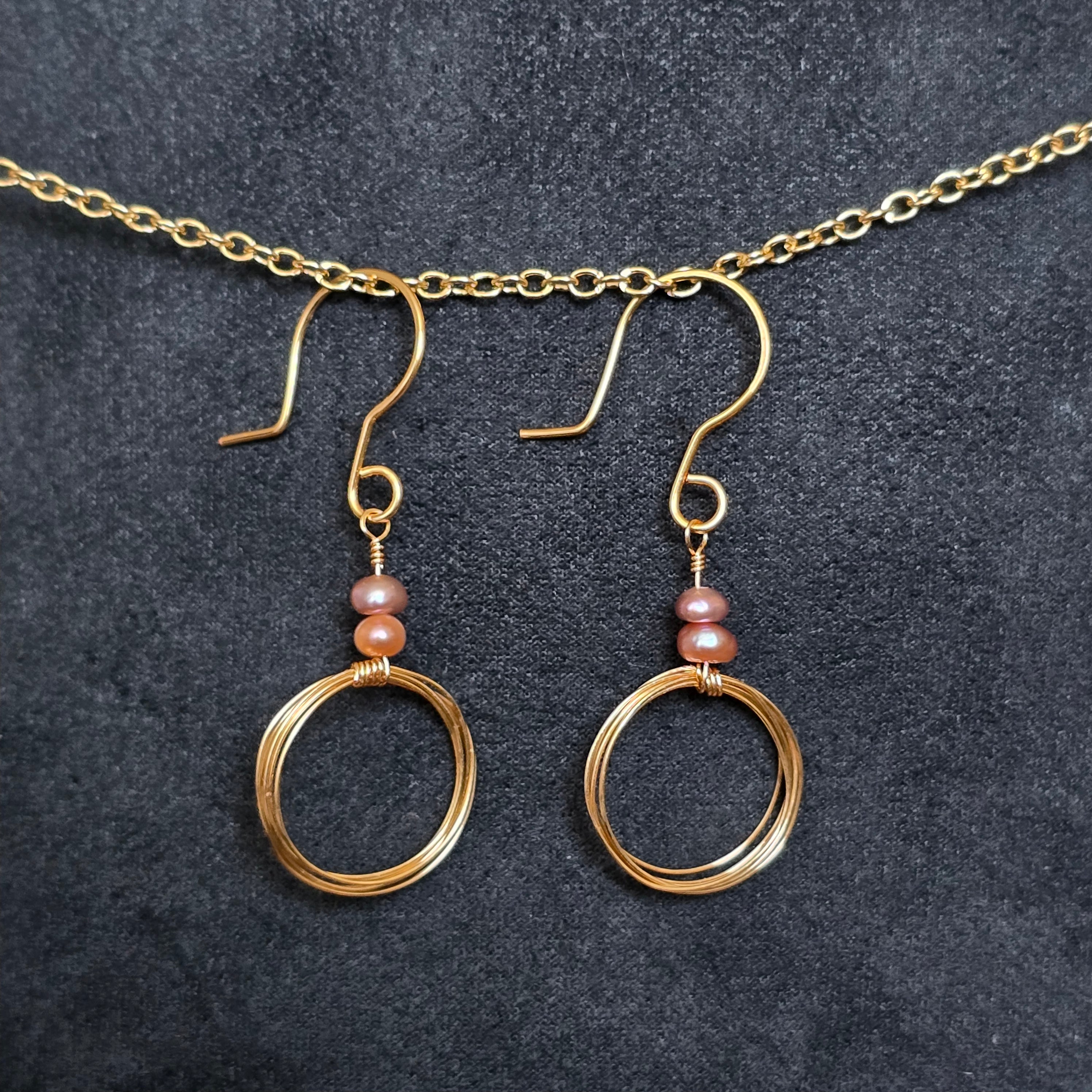 Pink Pearl Circuit Earrings